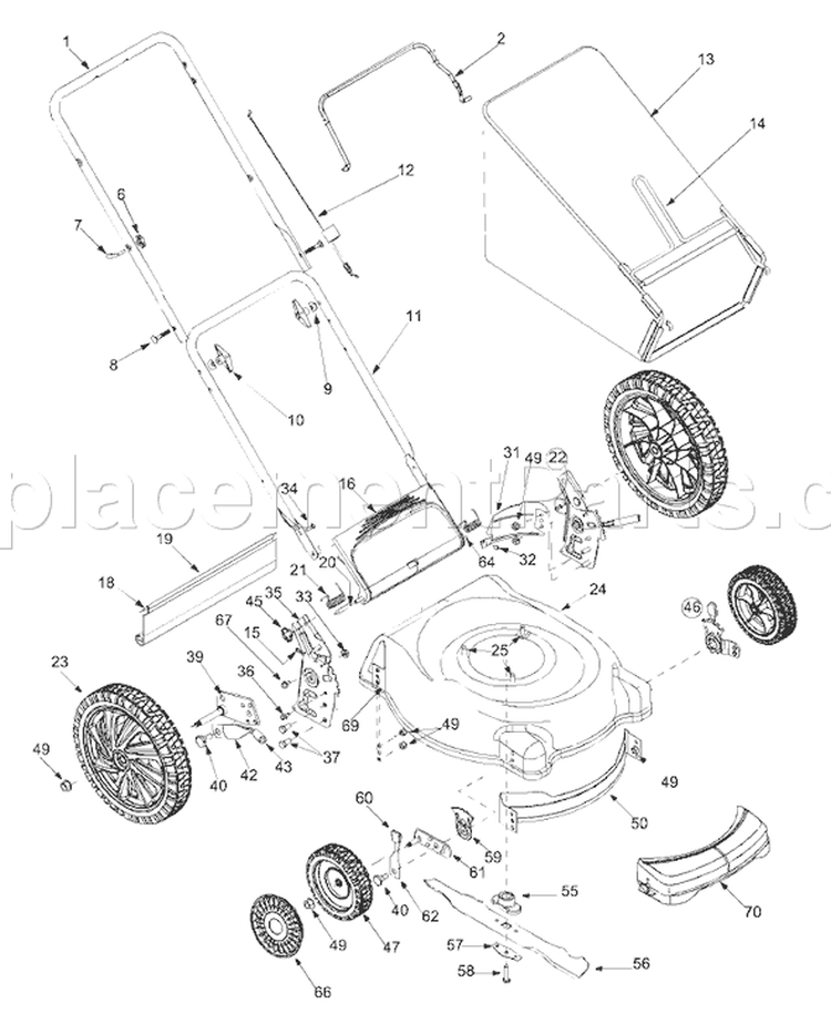 Page A Diagram and Parts List for 11A-589P701 2004 Yard Man Lawn Mower